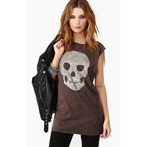 • Mustard Seed • by Nasty Gal Skull Muscle Tank w/ Chain Embellishments